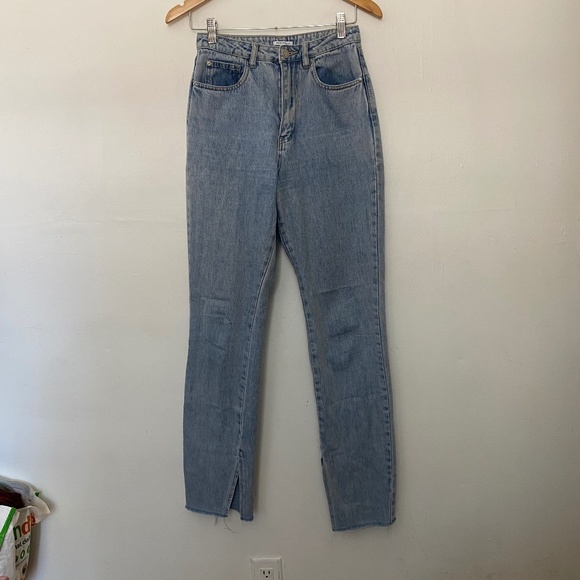 **$5 SALE** WeWoreWhat Straight Leg Ankle Slit Jeans - Picture 1 of 6